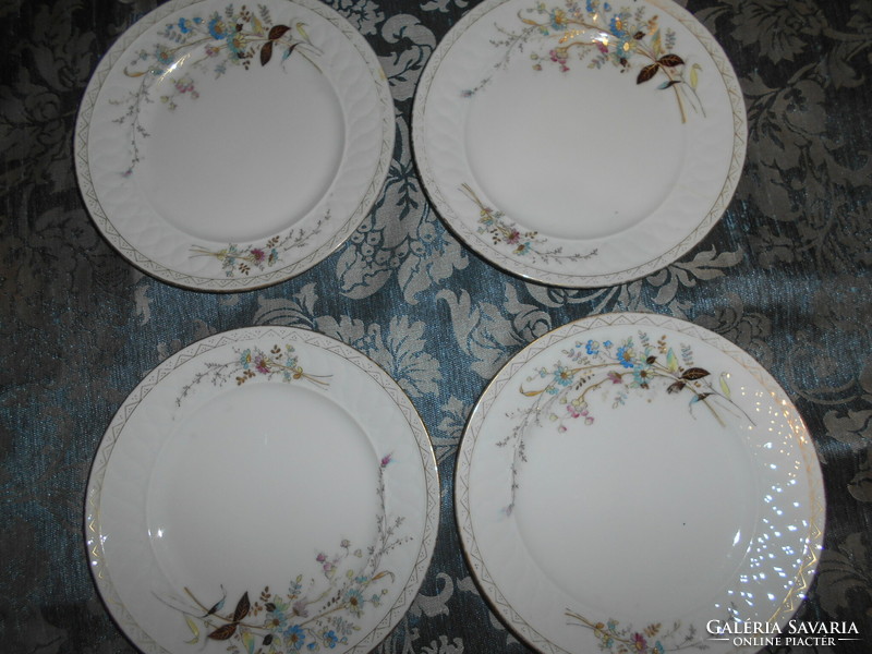 5 Láng Mihály hand-painted plates, traditional, very beautiful bourgeois porcelain, early 1900s