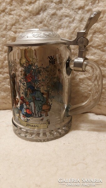 Beer mug metal glass with lid cup seasons