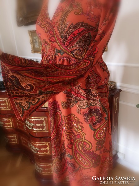 Rue paris 36 casual, oriental pattern, twisted party dress