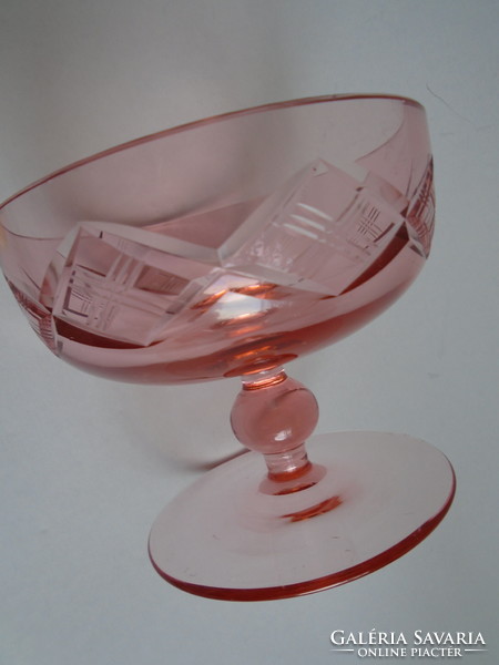 Art Nouveau crystal polished candy holder, bonbonier, centerpiece.