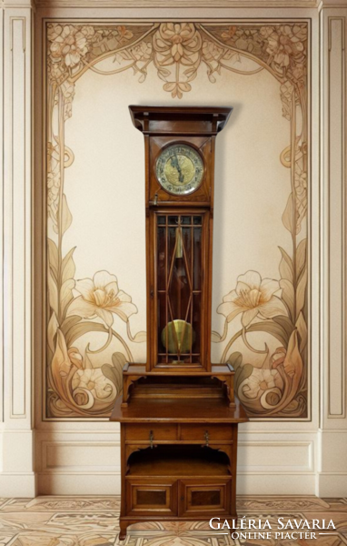 Antique Art Nouveau unique standing clock for sale / rent