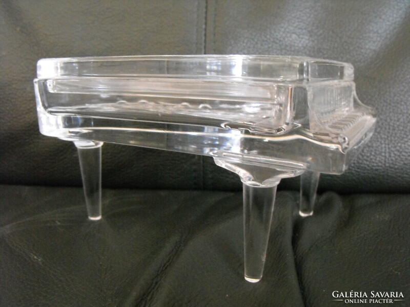 Üveg zongora hibátlan dísztárgy levehető tetővel átlátszó