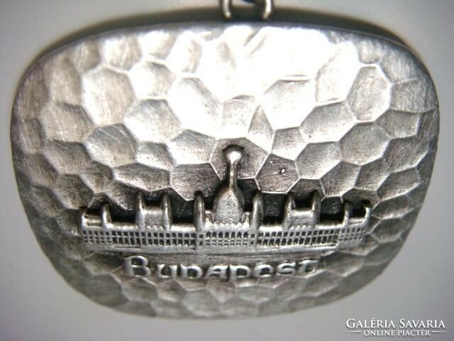 Budapest - country house silver pendant keychain, dangling