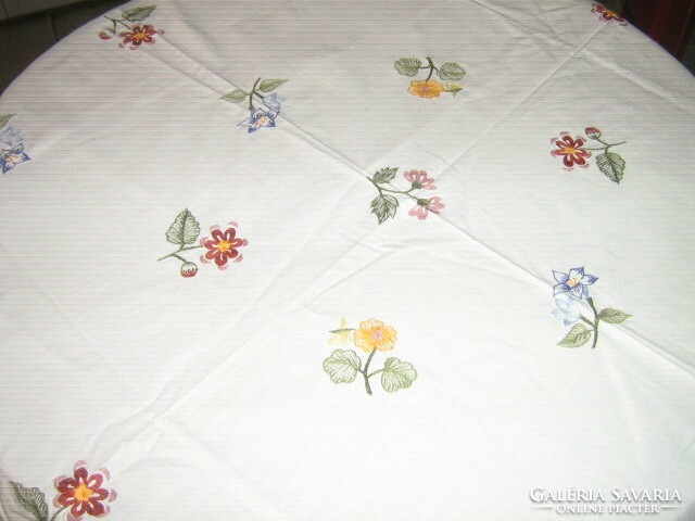 Beautiful handmade crocheted floral tablecloth