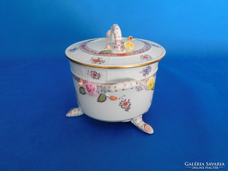 Herend colorful Appony richly painted biscuit holder