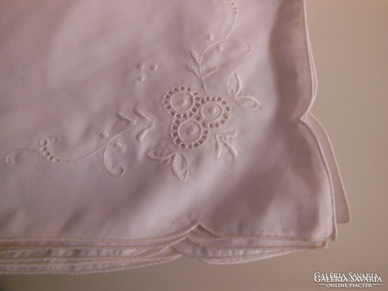 Textile - napkin - new - 10 pcs - 42 x 40 cm - embroidered - cotton - Austrian - perfect