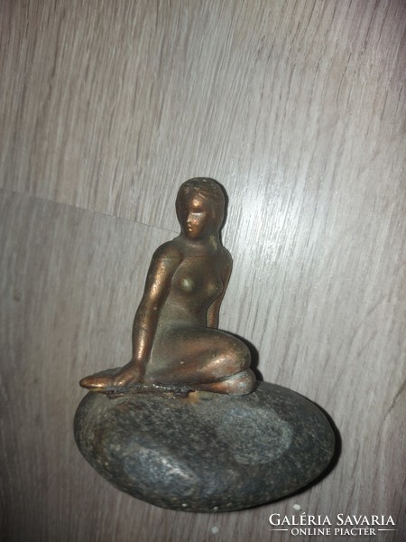Kis hableány, fém szobor,  bronzírozva