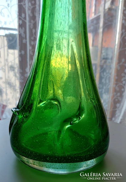 Bohemia cseh üveg váza 33 cm magas