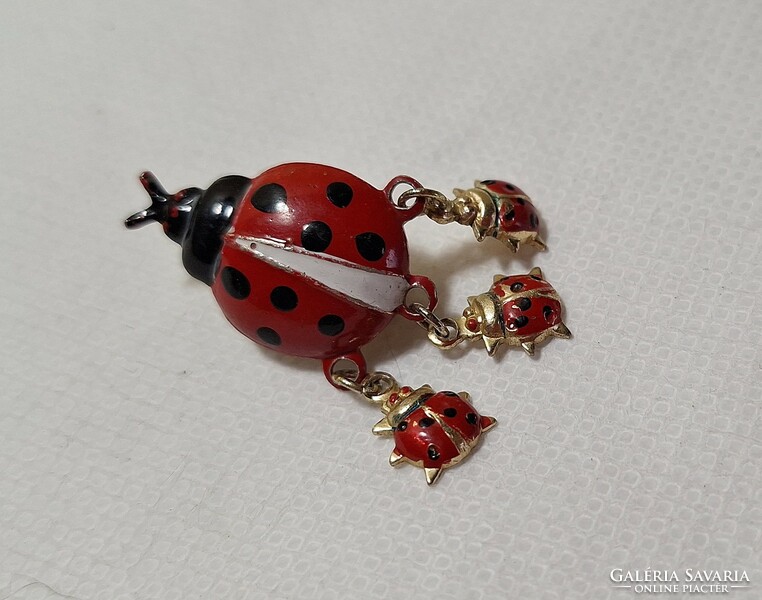 Ladybug, vintage brooch, badge