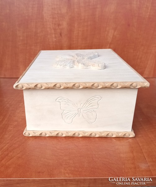 Decorative box, carved box, butterfly box, butterfly, unique box, wooden box, jewelry box, jewelry box