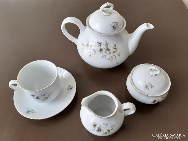 Carlsbad csehszlovák porcelán, 6 személyes teáskészlet