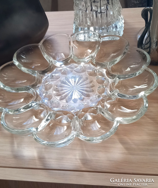 Molded glass egg holder, Easter egg serving bowl