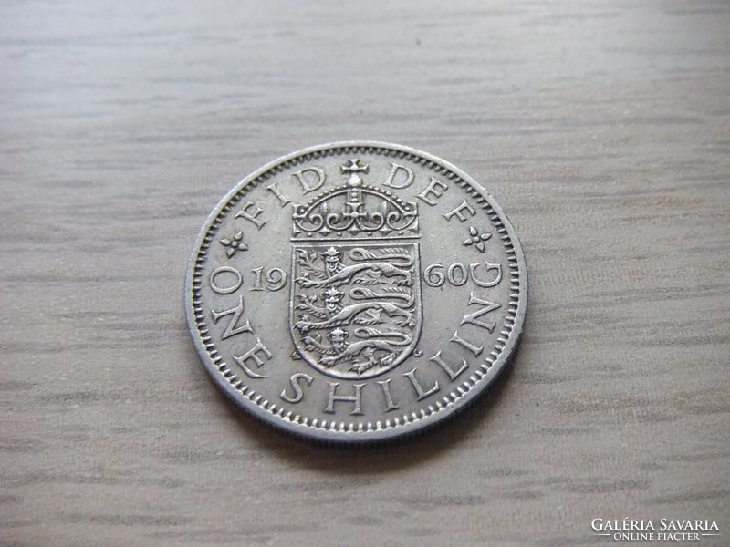 1 Shilling  1960   Anglia  ( Angol címer Három Oroszlán a Koronázási Pajzson  )