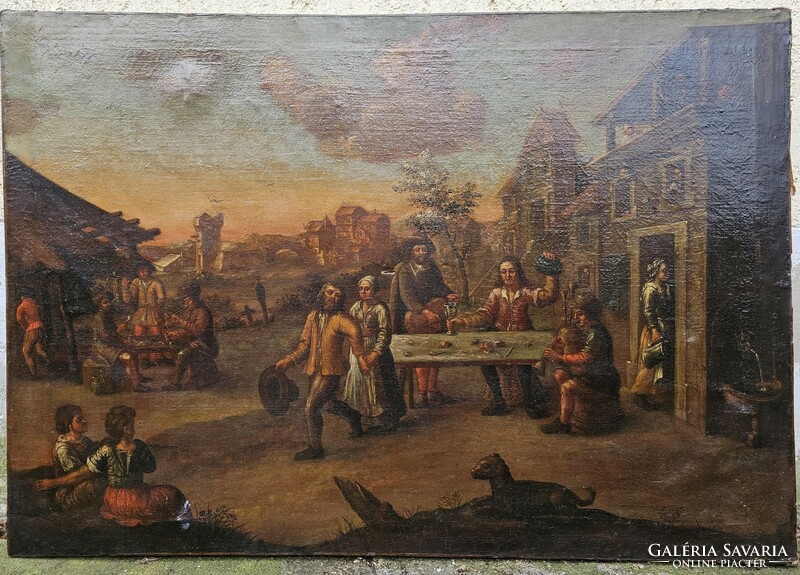 Antique multi-figure painting