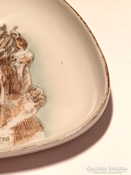 Old aquincum porcelain bowl-dankó with pista inscription