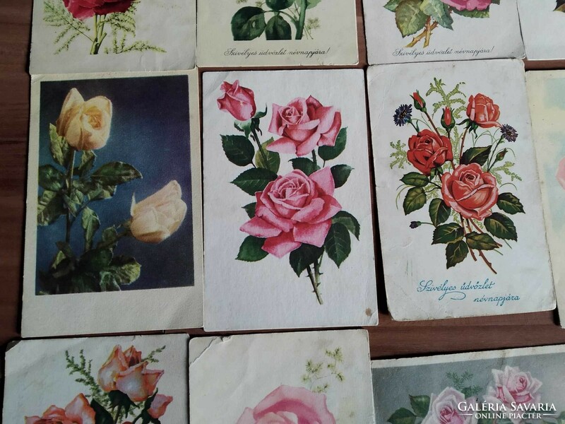 28 db, virágos lap egyben, rózsák, főleg 1950-1960-as évekből