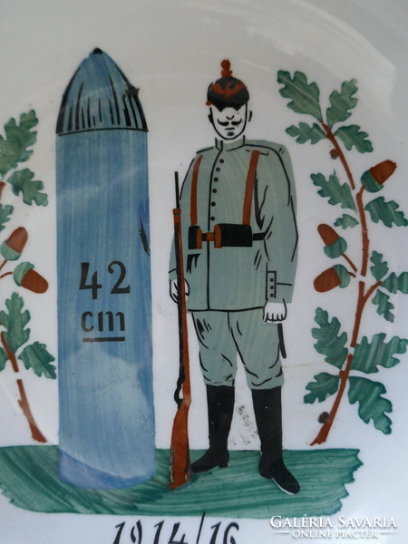 Antik Wilhelmsburgi katonai falitányér 1914/15,16