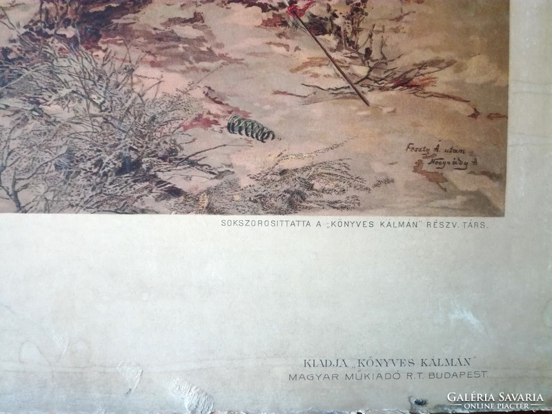 Huge Fezty panorama, original lithography, with the help of Neogrady Antal
