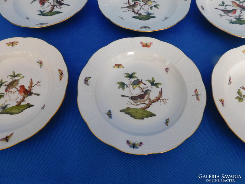 Set of 6 deep plates with Herend Rothschild pattern