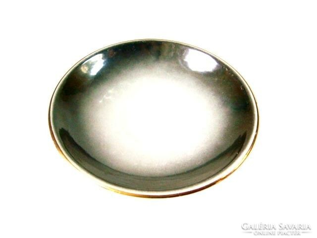 Eosin small plate iridescent pearlescent silver, industrial artist's piece.