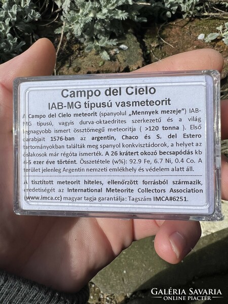 1db Campo del Cielo vasmeteorit és egy Moldavit EGYBEN.