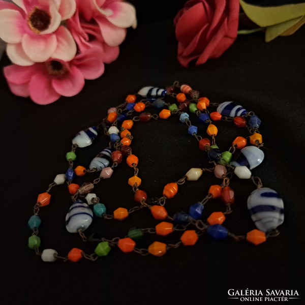 Old Murano glass necklace 100 cm