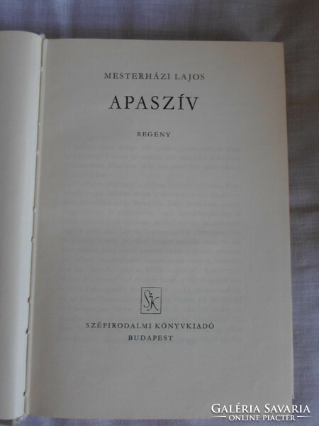 Mesterházi Lajos: Apaszív (Szépirodalmi, 1971; magyar irodalom, regény)