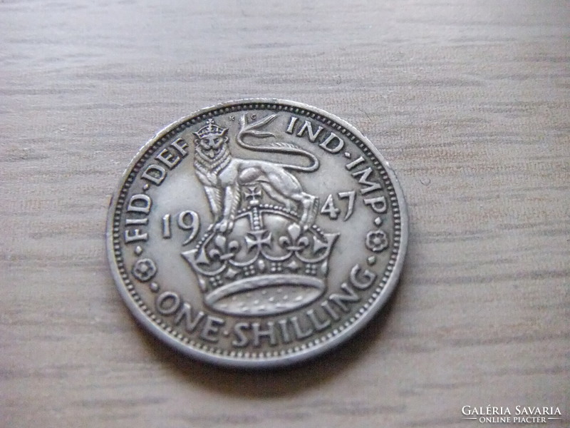 1 Shilling  1947   Anglia  ( Angol címer Álló oroszlán  oroszlán a Korona  felett  )