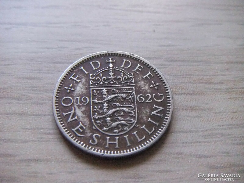 1 Shilling  1962   Anglia  ( Angol címer Három Oroszlán a Koronázási Pajzson  )