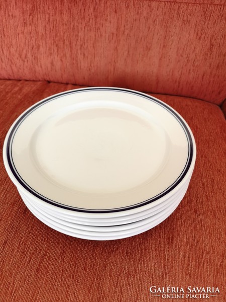 Alföldi porcelain, flat plate with blue stripes, diameter 24 cm