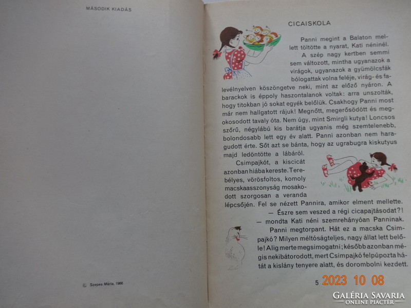 Mária Szepes: the diary of Pöttyös Panni - with drawings by Anna Győrffy - old, 1966 edition