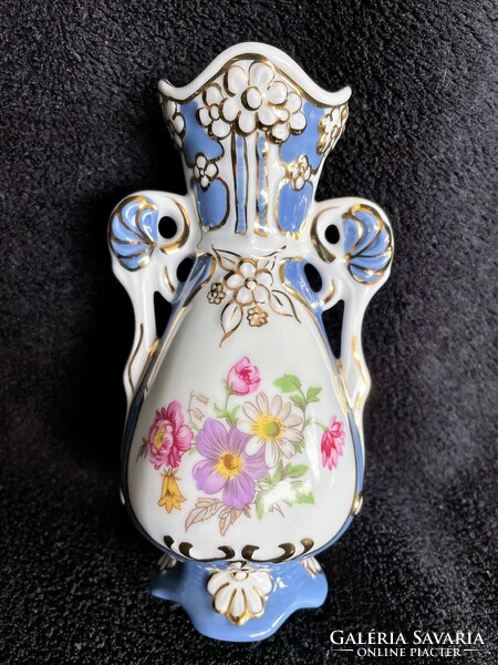 Royal dux bohemia Czech porcelain vase with flower pattern decor
