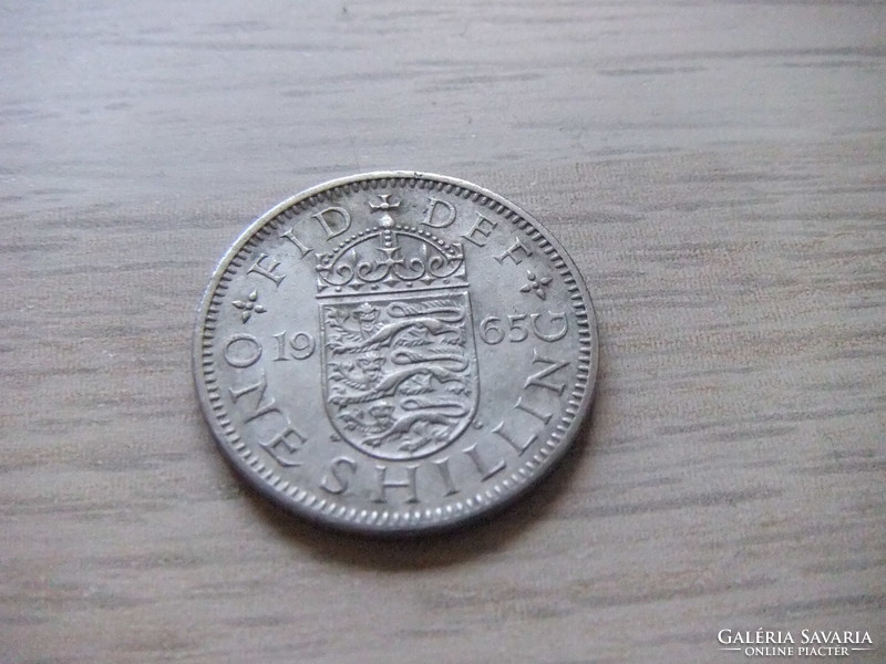 1 Shilling  1965   Anglia  ( Angol címer Három Oroszlán a Koronázási Pajzson  )