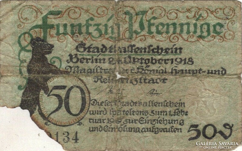 50 Pfennig 19.02.1919. Berlin, Germany