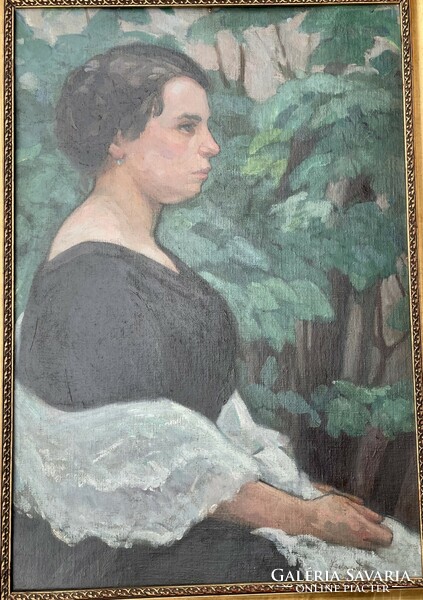 Viktor Belányi, portrait of a young lady