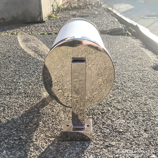Bauhaus - art deco nickel-plated wall lamp renovated - milk glass cylinder head
