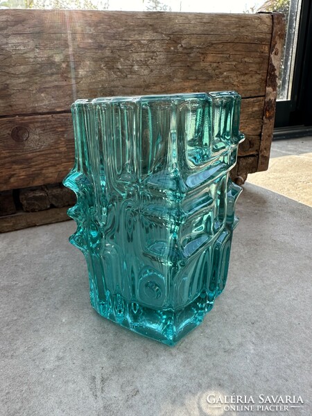 Vladislav urban green Czech glass vase, sklo union