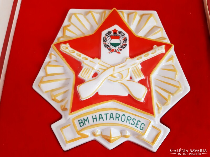 Old Hólloháza bm border guard porcelain plaque, award