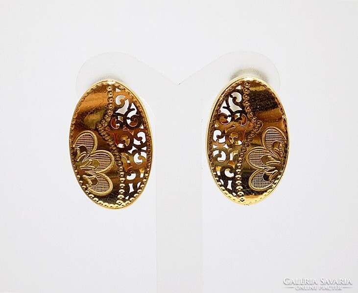 Engraved gold earrings (zal-au103880)