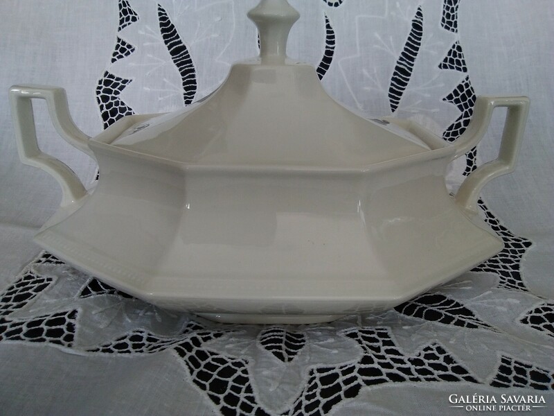Angol Art Deco krémszínű porcelán kínáló különleges forma és kivitel!