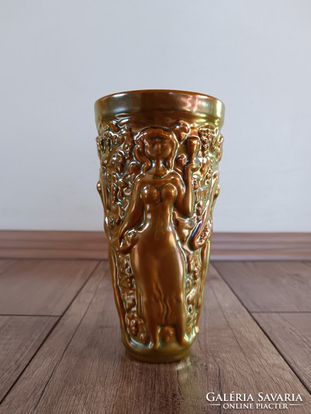 Old Zsolnay eozin vase with figures