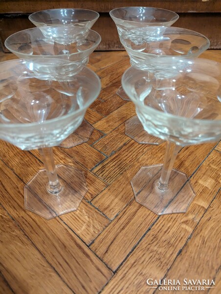 6 Art Deco champagne glasses