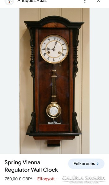 Antique Vienna regulator beautiful bim-bam carved wall clock in original condition. Specially carved.