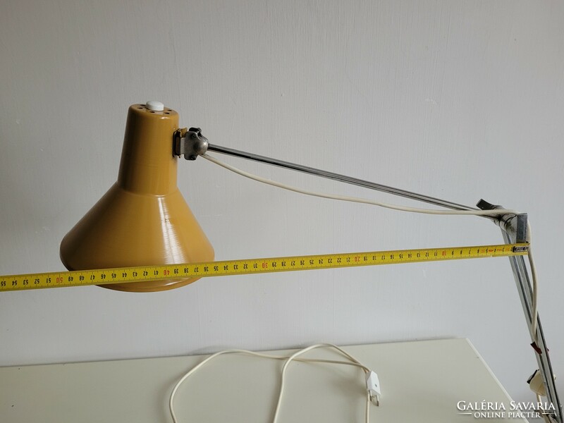 Old retro deer long arm adjustable yellow table lamp mid century desk lamp