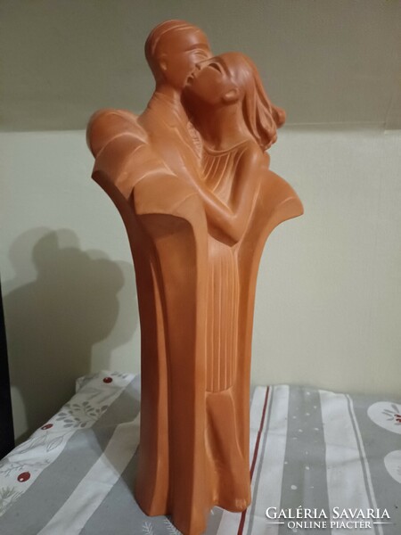 Hibátlan, iparművészeti "Bimbó" kerámia szobor, zsűrizett, 38 cm