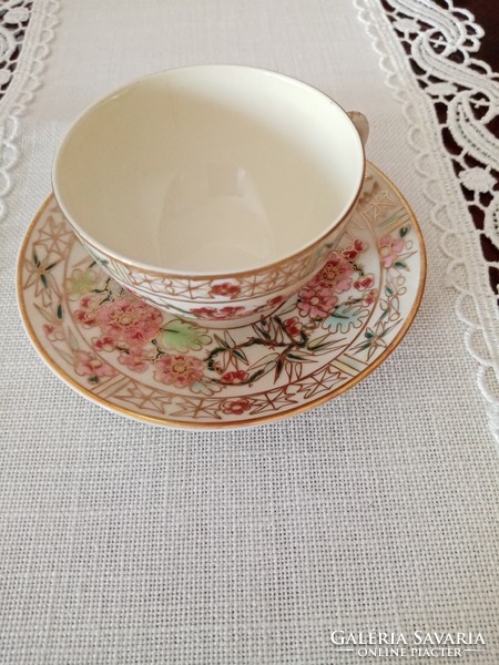 1 Zsolnay porcelain coffee cup with Persian pattern + saucer + 1 Zsolnay white base cup