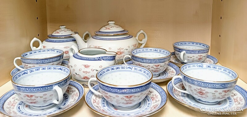 Chinese rice grain porcelain tea set