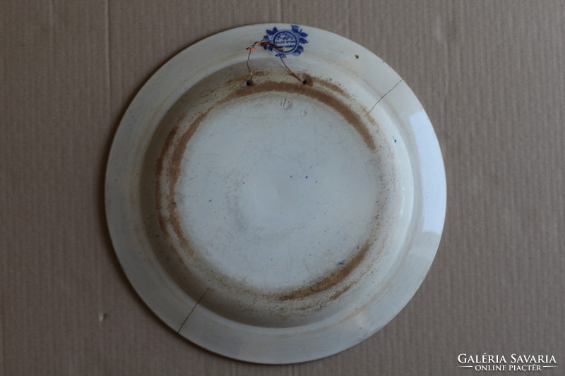 Nagy antik holland Petrik Regout fajansz tál tányér dísztál