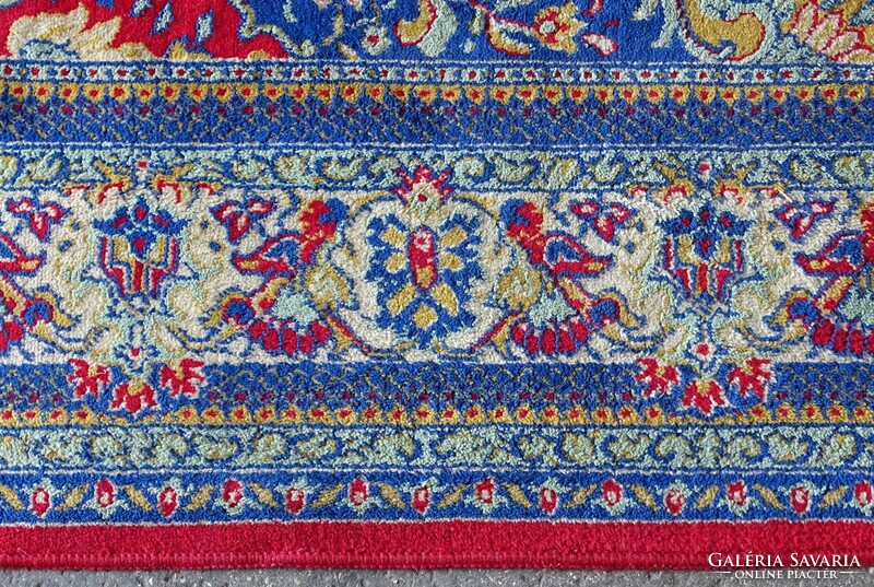 1K966 huge red blue plant and flower pattern medium rug 300 x 395 cm