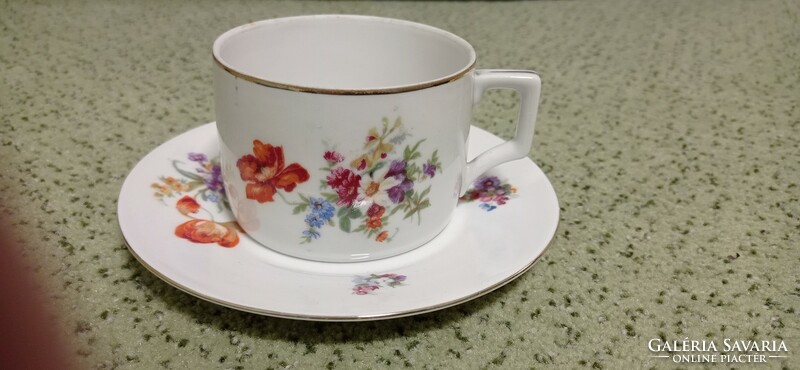 Old, shielded, Zsolnay teacup, with extra decor